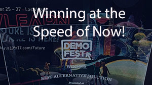 Winning at the speed of now! Trophy from Demo Fest